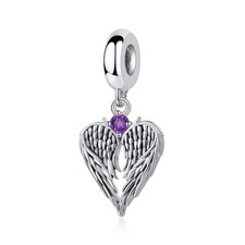 Guardian Angel Wing Dangle Charm Jun Birthstone Bead for European Bracelet Neckl