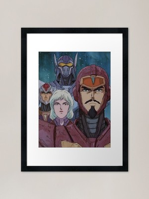 Sci?Fi Anime - Klassische kosmische Stimmung gerahmtes Wandbild Poster Leinwanddruck Bild