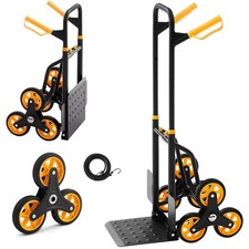 Heavy-Duty Stair Climbing Cart 440 lbs - Ergonomic Folding Trolley with 6 Wheels