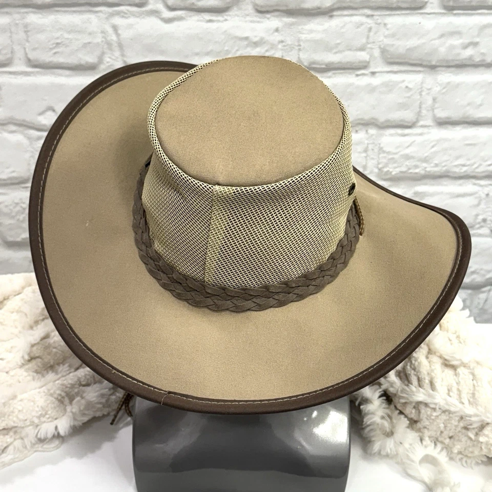 Australia Safari Outback Sombrero Malla Caqui Ventilado Talla Única Safari Sol Sombrero Foto 4 de 4