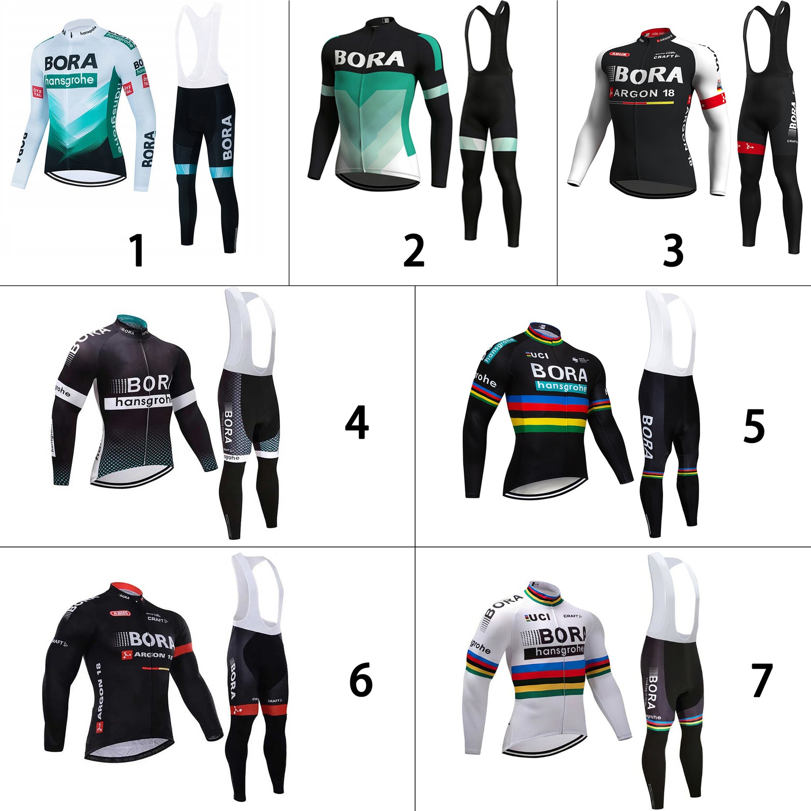 Set Maglia Ciclismo Uomo Pro Team Manica Lunga
