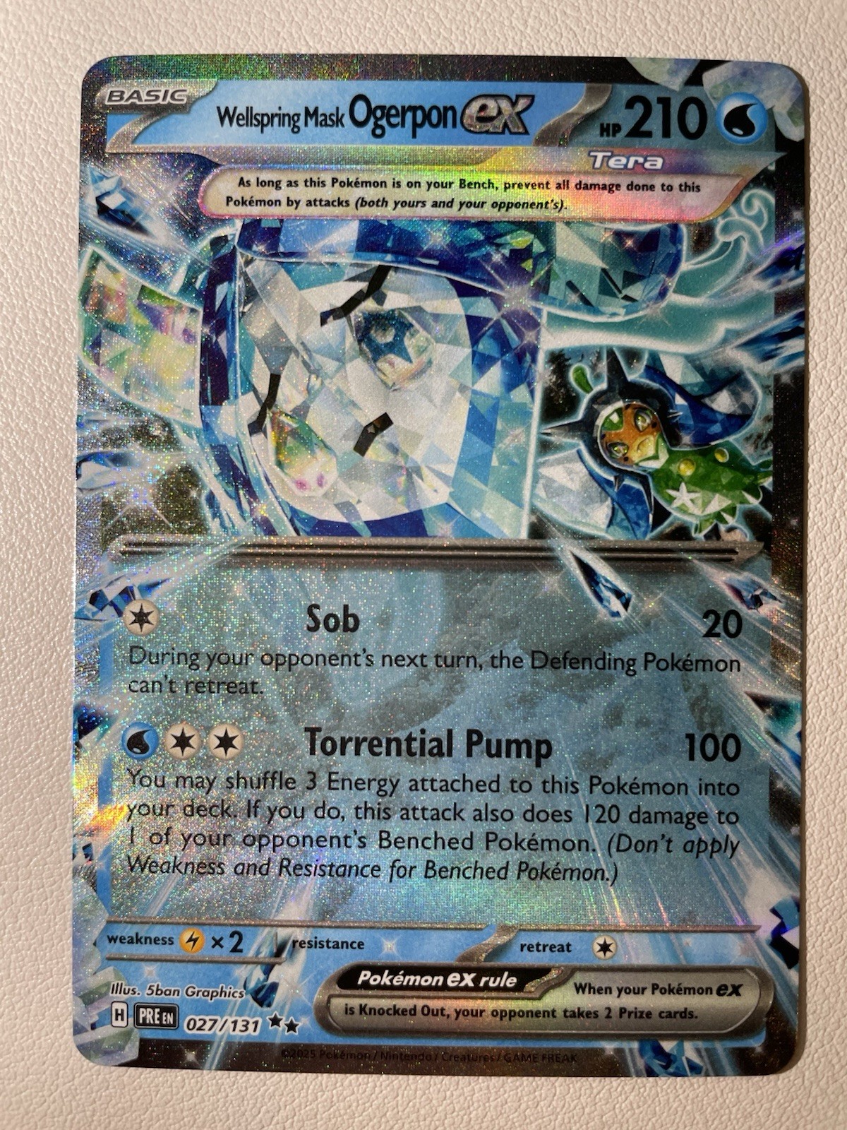 Pokémon Wellspring Mask Ogerpon ex 027/131 Ultra Rare Prismatic Evolutions NM/M