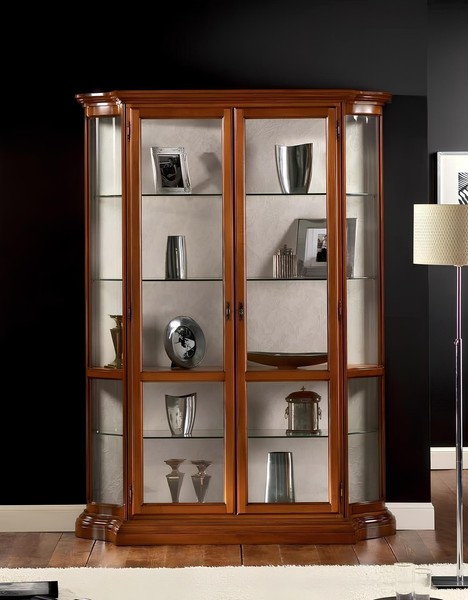 Glasschrank Luxus Vitrinen SchräNke Braun Vitrine Klassische Italienische MöBel-image