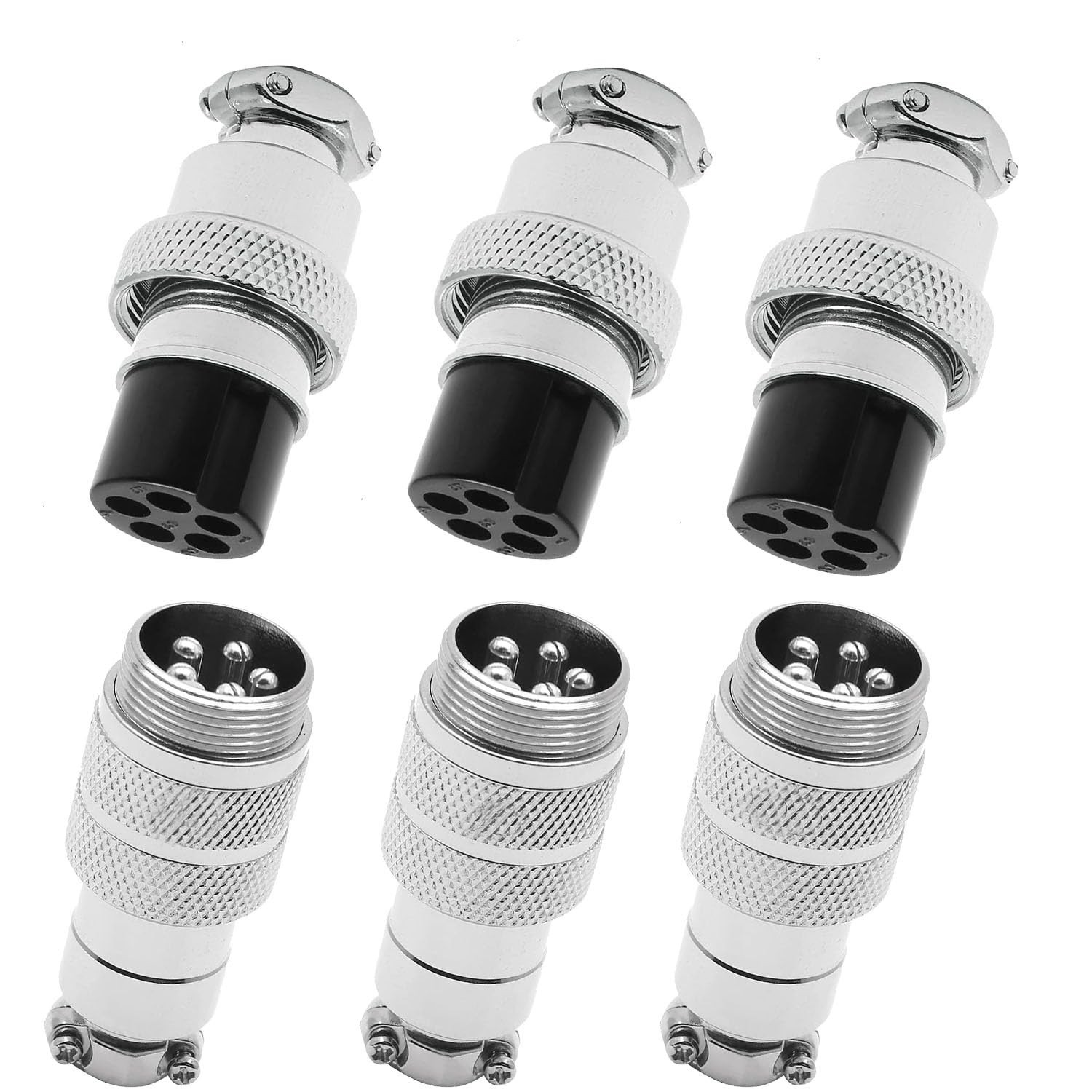5P Aviation Plug Connector GX20-5P Metal Male Female Wire Panel Power Connect...