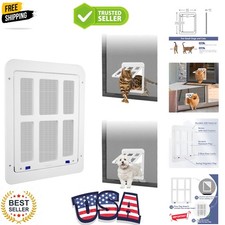 Cat Screen Door, Flap Opening 8.3 x 10.3 inches, Doggie Door for Screen Door,...