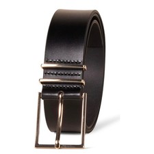 Amazon Essentials Women's Leather Refined Buckle Dress Belt Black Gold NEW 3X