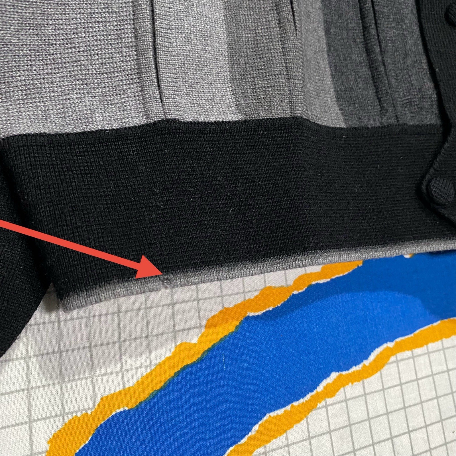 Vintage 50s Damon Wool Cardigan Striped Sweater 60s Loop Collar Rockabilly Italy