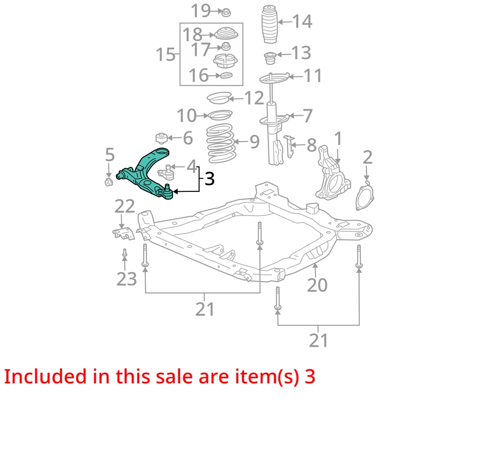SE ADAPTA A BRAZO DE IONES SATURN 2003-2005 ASM FRT LWR CONT 10356342 - NUEVO OEM 10356342 Foto 2 de 3