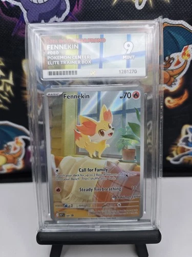 Pokémon Fennekin 080 Black Star Promo Pokémon Center ACE 9 Mint Graded Card