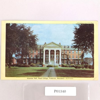 Alumnae Hall Hood College Frederick Maryland 1950s Postcard 1959 MD PC