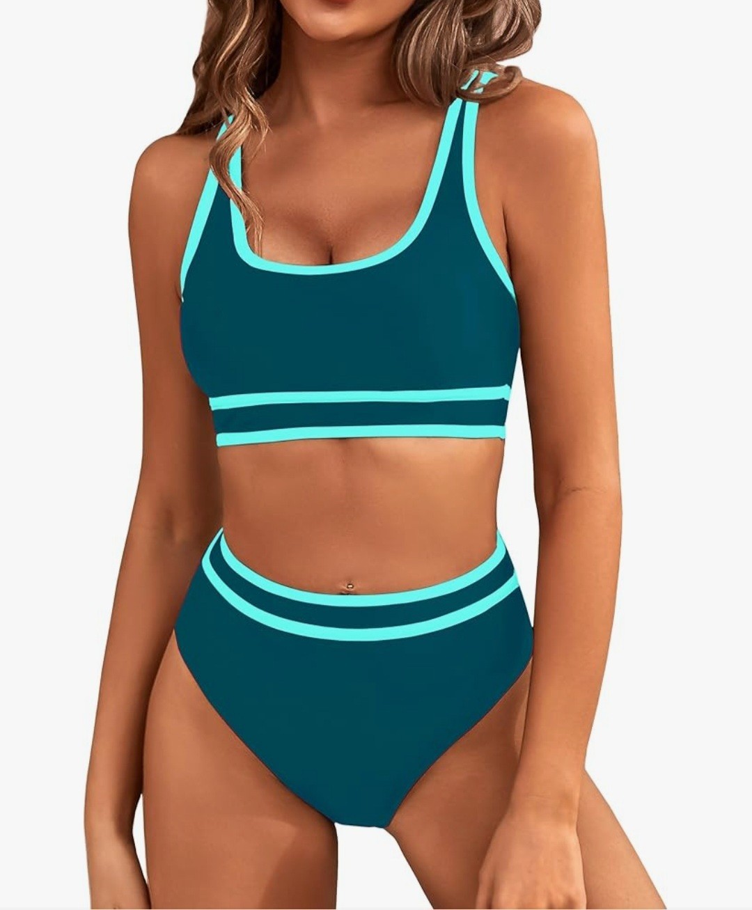 BMJL Size S, Women's High Waisted Bikini Sets Sporty 2pc Swimsuits Color Block..
