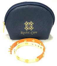Rustic Cuff Bracelet Double Wrap Patent Leath...