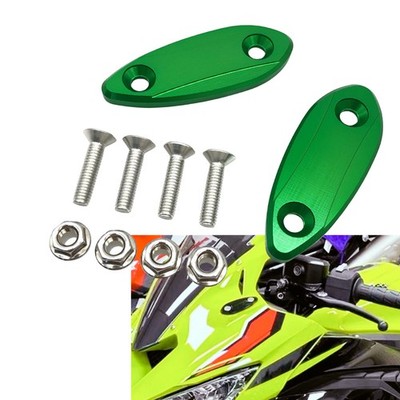 Green Rearview Mirror Block Off Plates For Kawasaki ZX6R 2009-2015 2010 am
