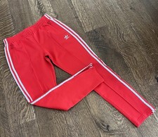 Adidas Firebird SST Track Pants Women M Red Primeblue Parley Long Fit HF1992
