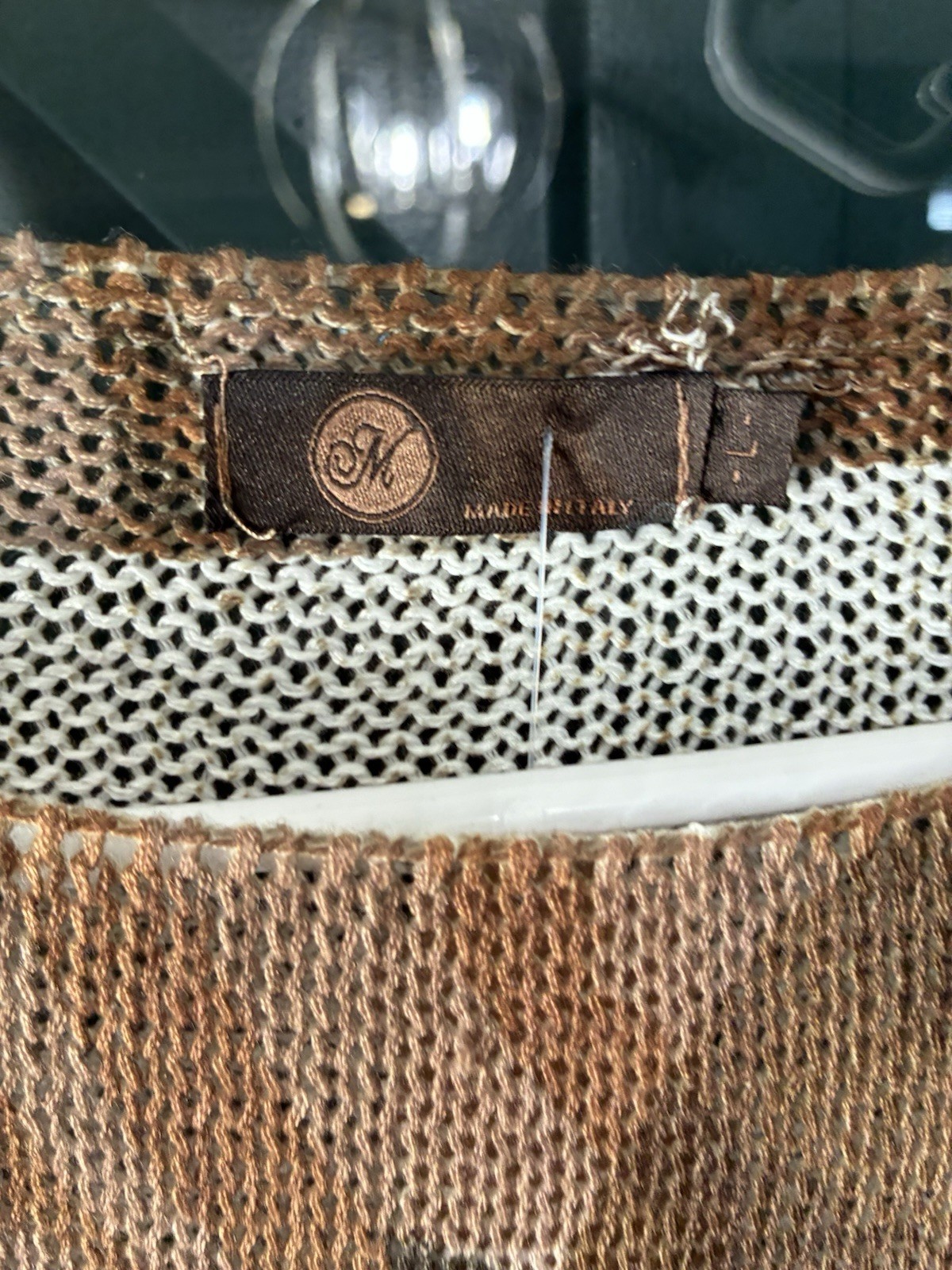 M Made in Italy Open Knit Multicolor Sweater Size L 