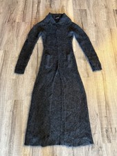 Bebe Mohair Wool Long Cardigan Sweater Size Large /Gray Color /Button Front