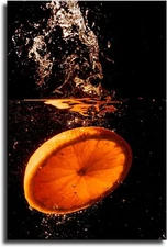 Half An Orange Art In Water Realist Picture Wall Art Canvas Painting Decor