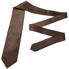 Brioni Roma Tie Men's Beige Geometric 100 Silk Necktie Handmade In Italy