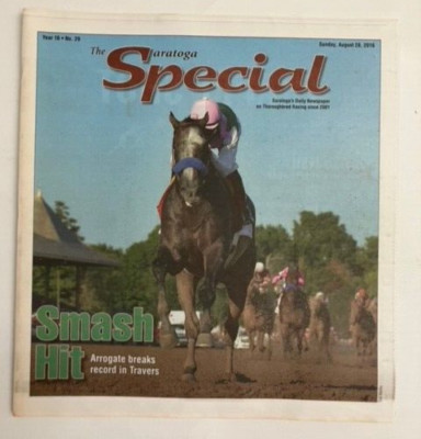 ARROGATE 2016 Travers Stakes SARATOGA SPECIAL Newspaper 8/28/16