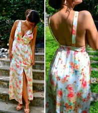 ZARA LONG FLORAL PRINT DRESS  SATIN MAXI DRESS size M NEW