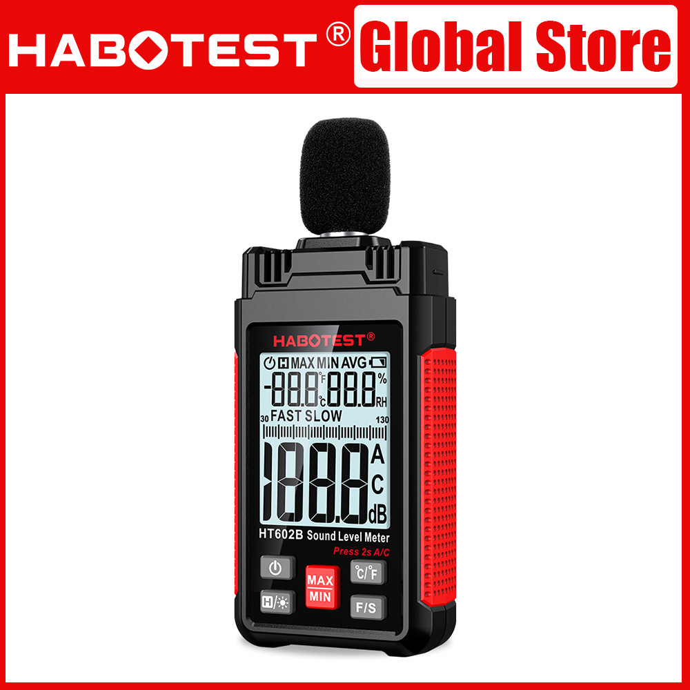 Medidor de decibelios de sonido digital HABOTEST HT602B comprobador de nivel de ruido manual medición
