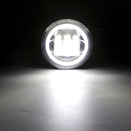 Black 4.5" LED Auxiliary Spot Passing Fog Lights Lamps Housing Bucket For Harley - Picture 7 of 11