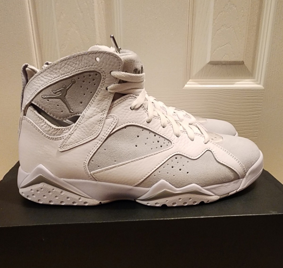 Mens Air Jordan 7 VII Retro Pure Money White Metallic Silver