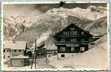 TIROL AUSTRIA PENSION HAUS ILLINGER VINTAGE WWII REAL PHOTO POSTCARD RPPC STAMP