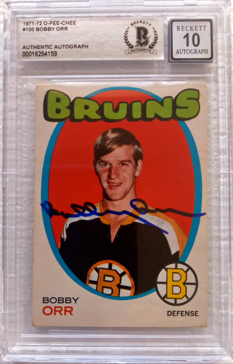 Bobby Orr Autographed Signed Boston Bruins 1971-72 O-PEE-CHEE CARD w/PERFECT 10 
