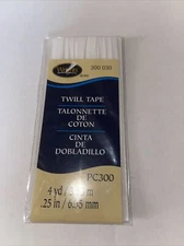 Wrights Twill Tape .25"X4yd-White, 117-300-030