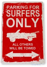 TIN SIGN Surfers Parking Rustic Lake Beach House Beach Metal Sign Decor C230