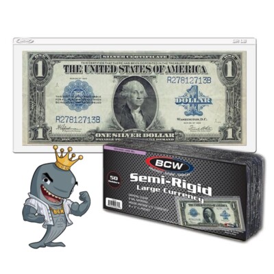 BCW Semi-Rigid Currency Holder - Large Bill 50ct FREE SHIP