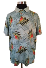 Caribbean Pineapple Silk Blend Shirt Men's X-Large Aloha Tropical Island Casual