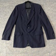 Vintage Christian Dior Blazer Men  s 42 Wool Blend 2 Button Navy Blue Made In USA