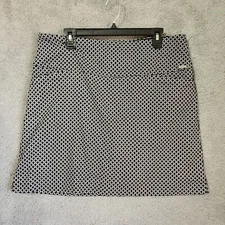 S.C. & CO Black White Geometric Stretch Skort Skirt Plus Size XXL Pockets