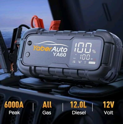 Yaber Jump Starter 6000A Power Pack 12V Charger Booster Portable Starter NEW