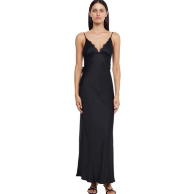 Bec Bridge Emery Black Lace Maxi Dress Whimsigoth Size Slip Dress NWT 