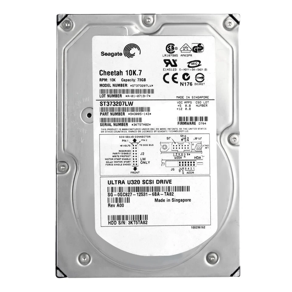 Hard Drive Dell 0GC827 GC827 ST373207LW 73GB 10000RPM 8MB SCSI U320 3.5" Inch - Image 3 of 3