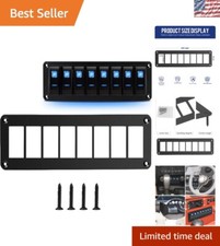 Aluminum 8 Gang Switch Panel - Ideal for Marine, RV, Truck Use