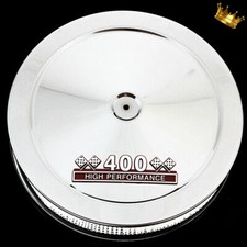 Chrome Small Block Chevy Air Cleaner With Red 400 Emblem Fits 400 Sbc Engines Chrome Small Block Chevy Air Cleaner With Red 400 Emblem Fits 400 Sbc Engines
