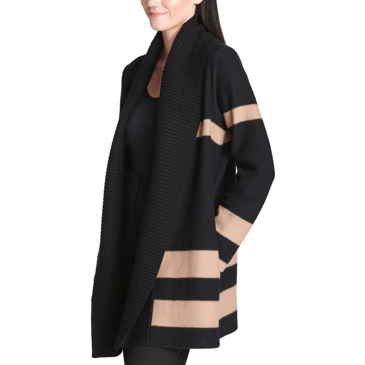 Женский черный шерстяной кардиган-свитер с открытой спиной Calvin Klein, L BHFO 6354