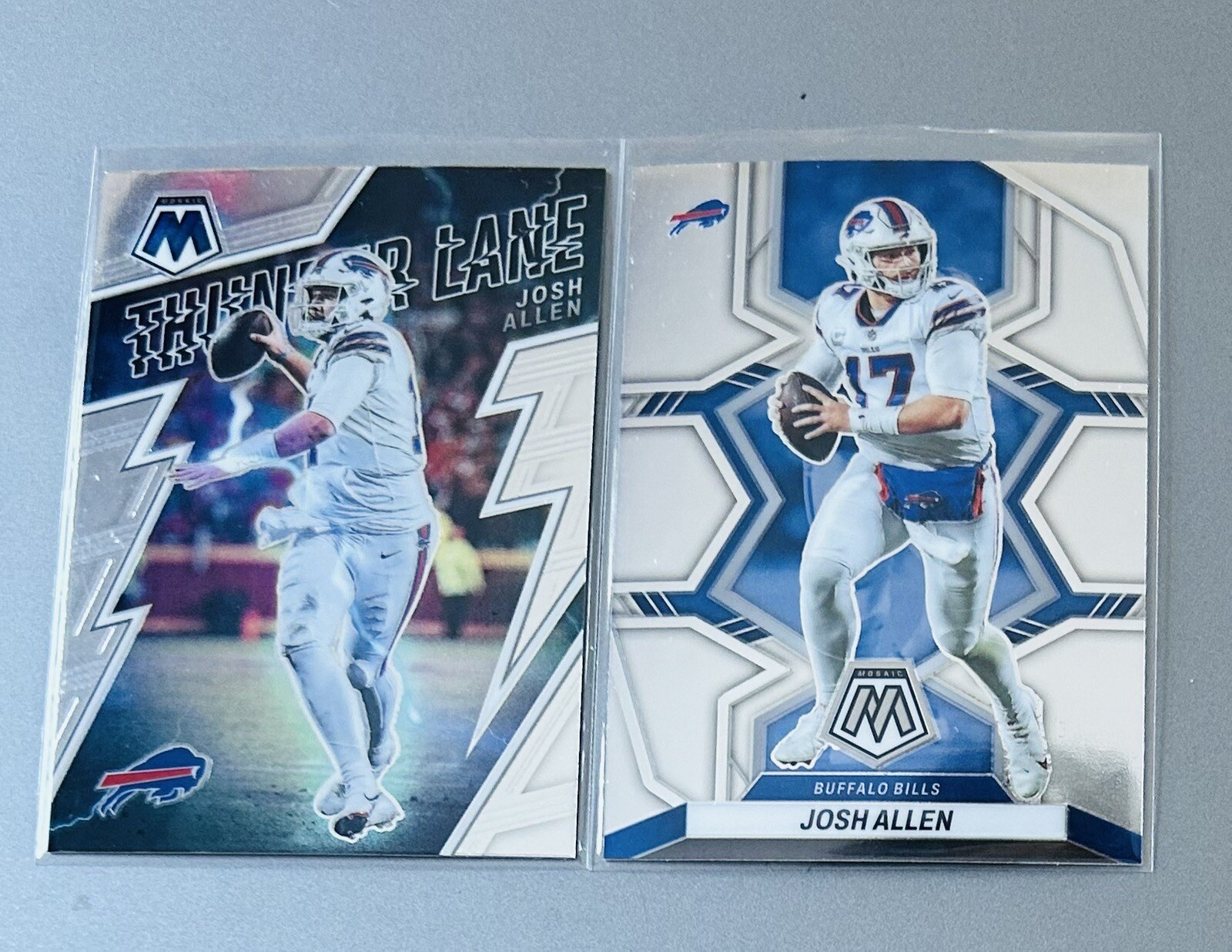 2022 Panini Mosaic Josh Allen Silver Prizm #20 Bills + Thunder Lane