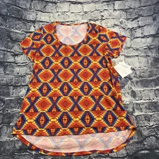 LuLaRoe CLASSIC T Shirt Size Medium Multicolor Kaleidoscope Stretch Scoop Neck