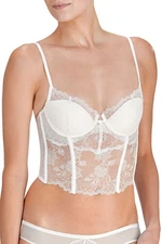 140$ Josie Natori Chantilly Lace Bustier in Warm White, 32C