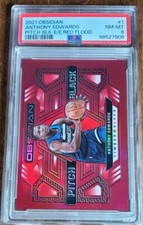 2021-22 Obsidian Pitch Black Electric Etch Red #1 Anthony Edwards
