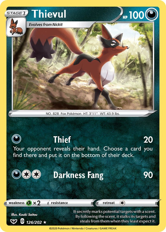 Thievul 126/202 Rare Sword & Shield Base Pokemon TCG