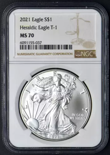 2021 American Silver Eagle Heraldic T-1 NGC MS70 ✪COINGIANTS✪