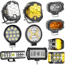 9 Kinds LED Light Pods Offroad Driving Side Shooter Light w/Amber DRL Fog Lights