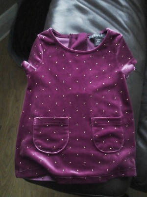NEU OHNE ETIKETT ALTER 0-3 MONATE ROSA SAMT KURZÄRMELIGES KLEID