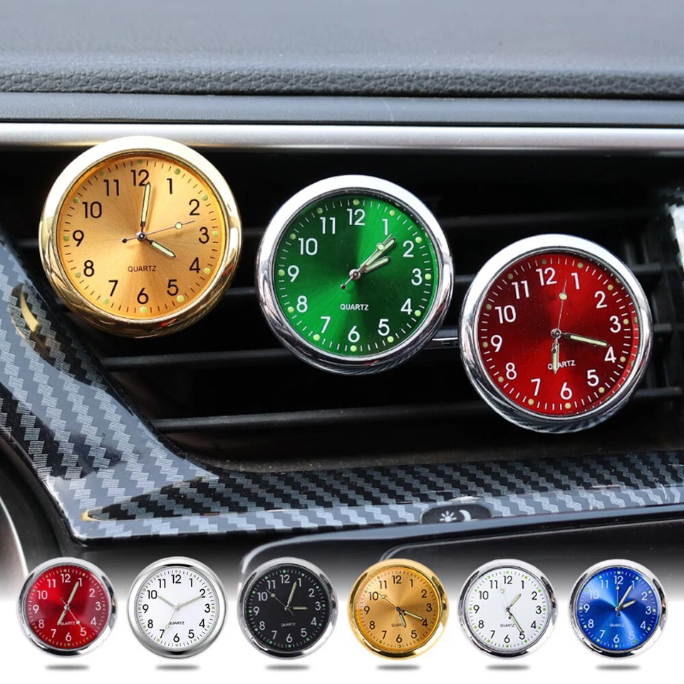 Mini Car Luminous Auto Air Vent Clip Clock Interior Quartz Analog Watch Decor - Image 2 of 4